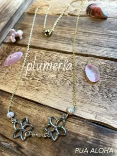 〜❇︎plumeria✴︎ Gold & Selver Mix Necklace