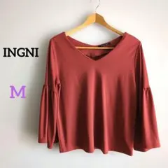 INGNI カットソー 七分袖 テラコッタ M フレア袖 トップス秋 レディース