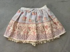 LIZLISA 姫ギャル 花柄フレアスカート レース付き
