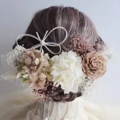 髪飾り　オレガノ　ドライフラワー　ヘッドドレス　成人式　卒業式　結婚式　振袖　袴