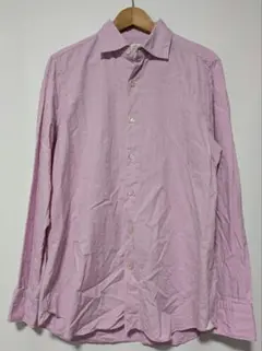 フィナモレ コットン 刺繍柄 長袖シャツ　L〜XL ピンク