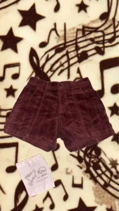 バーガンディ チェック柄 コーデュロイ ショートパンツ y2k グランジ