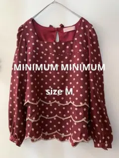 MINIMUM MINIMUM ダークレッド水玉長袖ブラウス ドット ワールドのサムネイル