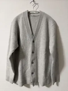 MUJI LABO 25AW縮絨ウールVネックカーディガン M ライトグレー