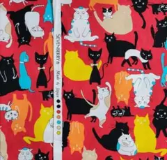 SEVENBERRY　カラフル　猫柄　1m　コットン　日本製