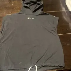 Champion ブラック フード付きノースリーブ