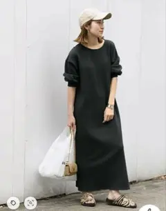 【FRAMeWORK】裏毛ワンピース　フレームワーク　ネイビー　フリー