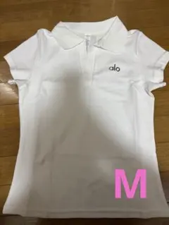 alo yoga 半袖 ポロシャツ ホワイト Mサイズ - メルカリ