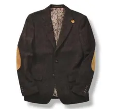 BG コムサイズム エルボーパッチ ツイード 羊革 ペイズリー M