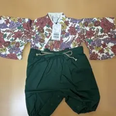 ベビー⭐︎甚平　花柄着物風ロンパース80サイズ