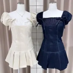 Bubbles コケットデニムワンピース