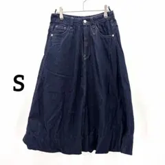 ZARA ザラ デニムスカート S ワイド ゆるダボ インナー インディゴ 夏