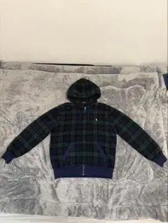 チェック柄フード付きパーカー