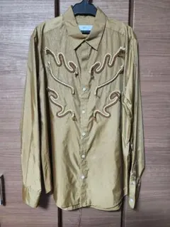 Toga virilis フリンジデニムウエスタンシャツ トーガビリリース 44