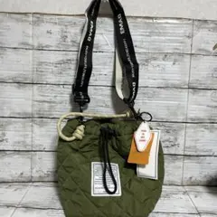 新品　mayo 巾着ショルダーバッグ　カーキ　しまむら