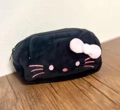 キティちゃん ハローキティ ポーチ ペンケース 黒 小物入れ サンリオ 文具