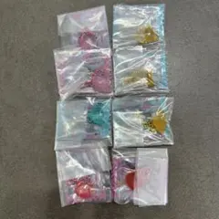 カラフルハート型キーチェーンチャーム8個セット