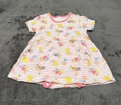 アンパンマン　ピンクストライプ　ワンピース　ロンパース