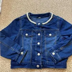 キッズ デニムジャケット パール襟付き