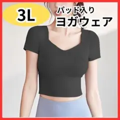 ラスト1着！ ヨガウェア ブラトップ 3L 2XL 黒 ブラトップ ブラック