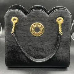 【美品】ハナエモリ フォーマルバッグ 蝶 ゴールド金具 黒 冠婚葬祭 自立