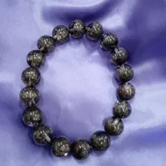 ★リッチ花火スーパーセブン 11ミリ珠 ビーズD(SA+) 高品質]花火ブラックスーパーセブンブレスレット（約14.5mm玉