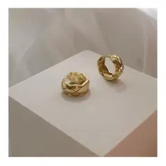 mimiko様 リクエスト キルティングピアス（ゴールド、シルバー）2点