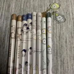 ららごりさんしゅき♡ゆらゆらプラチャーム鉛筆　バナナ　デニム　鉛筆８本セット