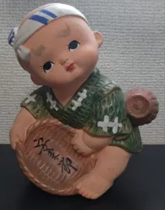 陶器製 安来節 置物 昭和レトロ 人形
