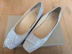 美品 HIMIKO パンプス 白+グレー 24.5