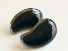 年代物 当時物 大ぶり ブラック黒系 vintageイヤリング