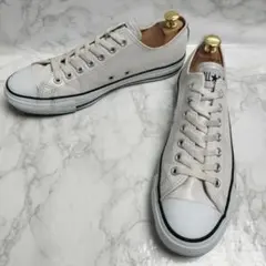 名作 美品 コンバース オールスター レザー スニーカー 27.5cm ホワイト