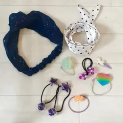 キッズヘアアクセサリー 9点セット