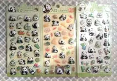 再入荷❤︎.*可愛いパンダ 3Dステッカー [3シートセット‪✶⋆.˚]海外製