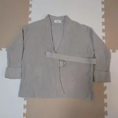 OPAQUE.CLIP グレー リブ編み カーディガン