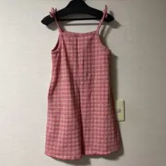 【最終値下げ】赤チェック　キャミワンピース　140cm ROUND CITY