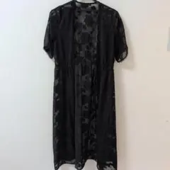 axes femme 花柄レース 半袖カーディガン ブラックのサムネイル