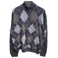 Oliver＆Burke ニット メンズ XL 襟付き アーガイル柄【1189】