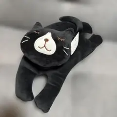 タグ付/希少　もちもち抱きまくら　ミニ黒ネコ