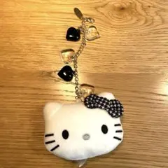 【ほぼ未使用】モノトーンハローキティ バッグチャーム