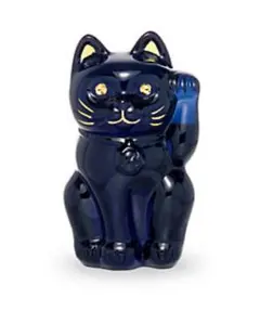 baccarat 招き猫　置物　ミッドナイト　ブルー