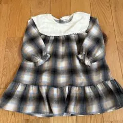 韓国子ども服milk balm チェック柄ワンピース M