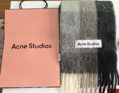 【正規品】Acne Studios アクネ モヘア チェック ストール マフラー