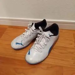 Puma サッカーシューズ ホワイト/ブルー キッズ サイズ21.5センチ