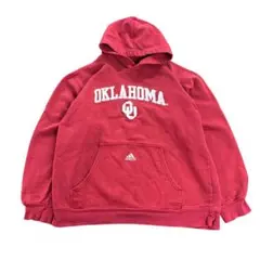 7AS17 adidas パーカー　スウェット地　赤　古着