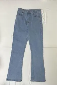 レディースハイウエストデニムパンツ Sサイズ　フレア　ライトブルー