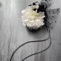 toytoy886モノトーンコサージュ 大単品 【白黒】卒業式 入学式