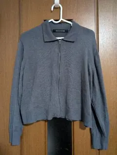 ミズイロインド シャツ襟ジップニット