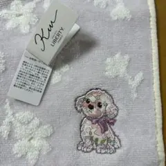 犬と花柄のタオルハンカチ2枚セット