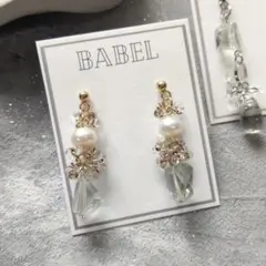 最終値下ピアス イヤリング 淡水パール プラ塩ライト 天然石アクセサリー